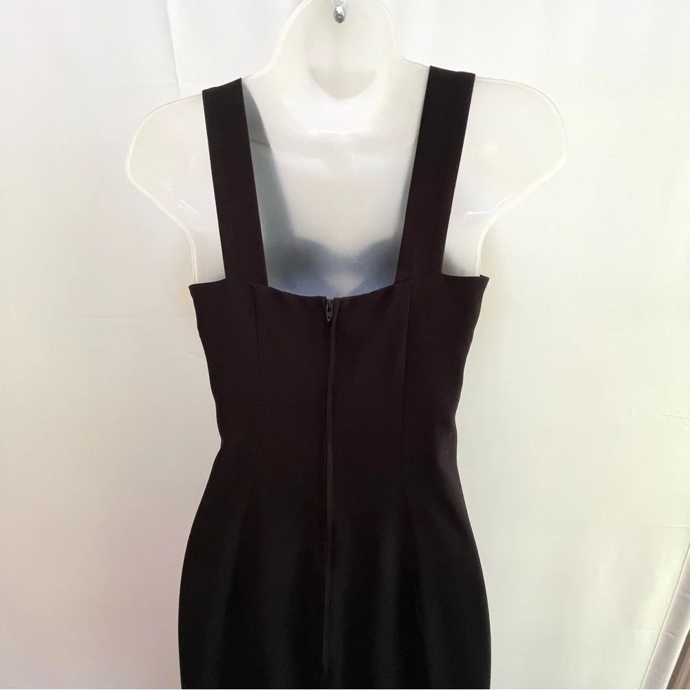 Vintage 90s Rampage Black‎ Formal Sweet Heart Bow Neckline Maxi Dress, XS